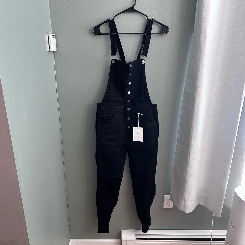 KanCan Black Denim Overalls